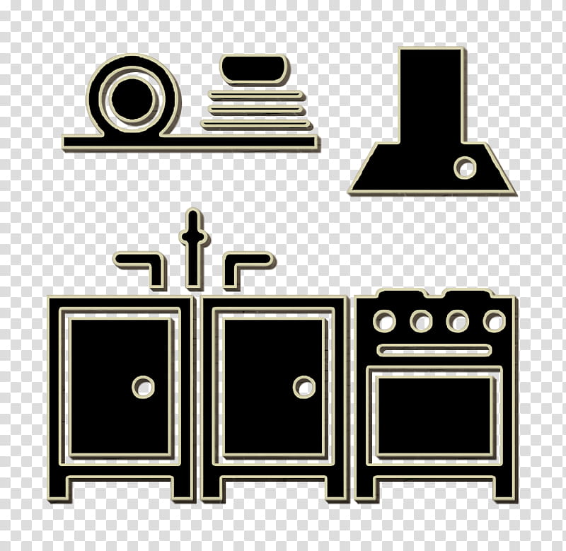 icon House Things icon Kitchen furniture icon, Kitchen Icon, Table, Kitchen Cabinet, Kitchen Utensil, Cabinetry, Countertop, Refrigerator transparent background PNG clipart