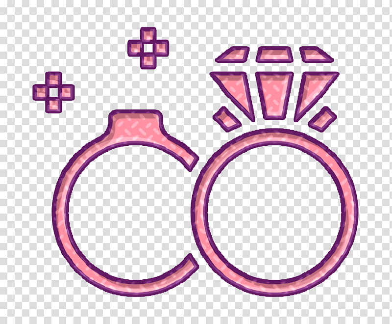 Diamond icon Wedding rings icon Wedding icon, Pink, Line, Magenta, Circle transparent background PNG clipart