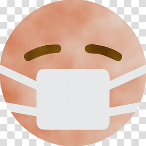 face nose skin facial expression head, Emoji With Mask, Corona, Coronavirus, CONVID, Watercolor, Paint, Wet Ink transparent background PNG clipart thumbnail