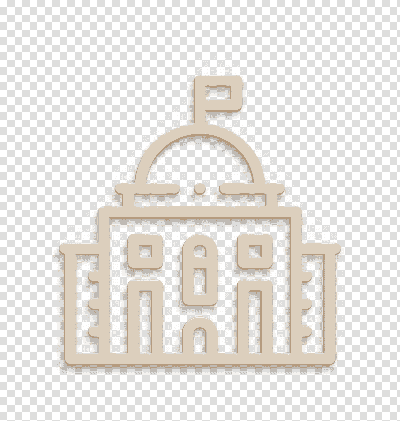 City hall icon Urban Building icon Parliament icon, Rectangle, Symbol, Chemical Symbol, Meter, Beige, Mathematics transparent background PNG clipart