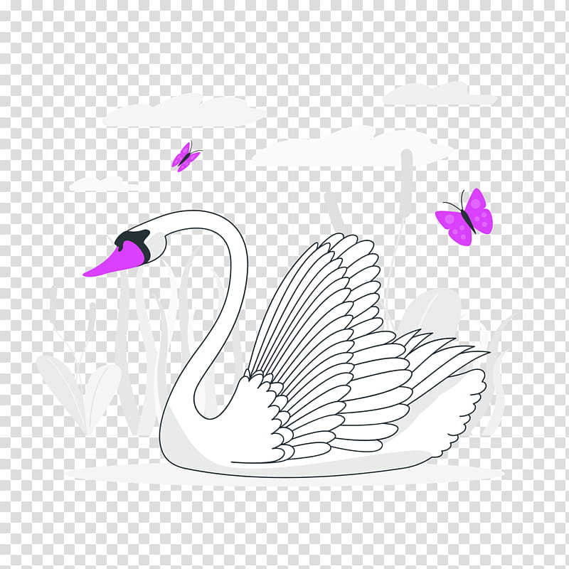 Feather, Ducks, Birds, Water Bird, Beak, Swans, Purple, Grey Geese transparent background PNG clipart