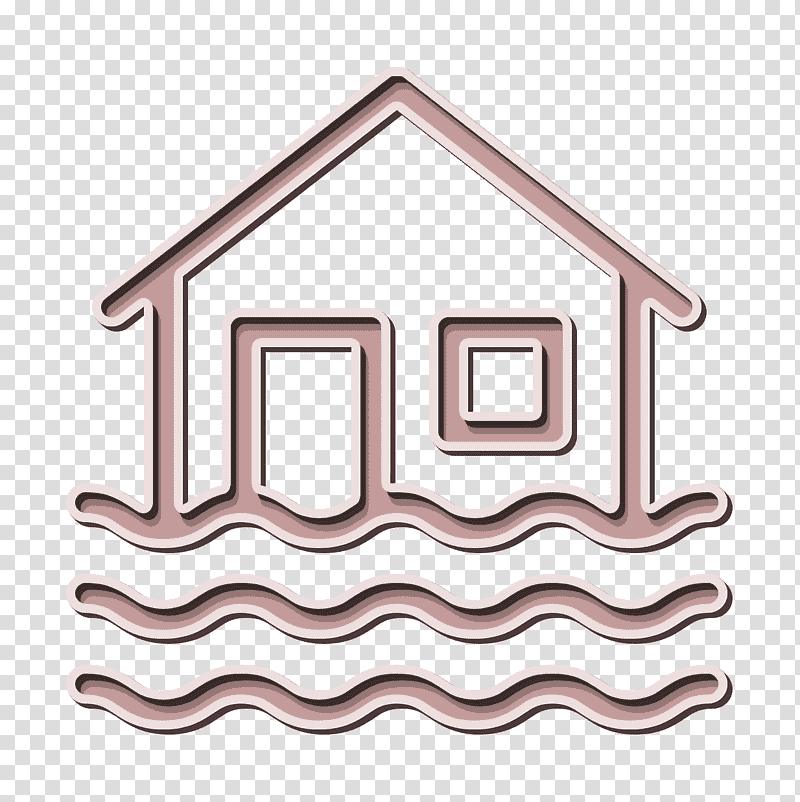 Flooded house icon Flood icon Climate Change icon, Symbol, Chemical Symbol, Line, Meter, Science, Chemistry transparent background PNG clipart