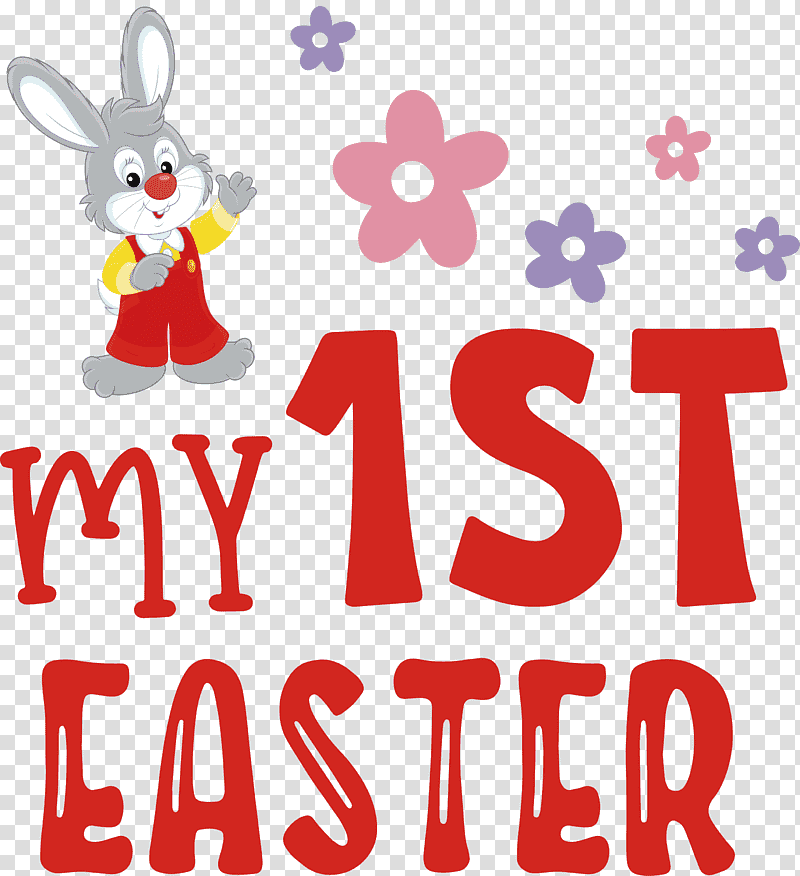 My 1st Easter easter bunny easter day, Logo, Christmas Decoration, Christmas Day, Meter, Line, Cartoon transparent background PNG clipart