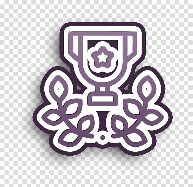 Trophy icon Winning icon Champion icon, Logo, Purple, Meter, Emblem M transparent background PNG clipart