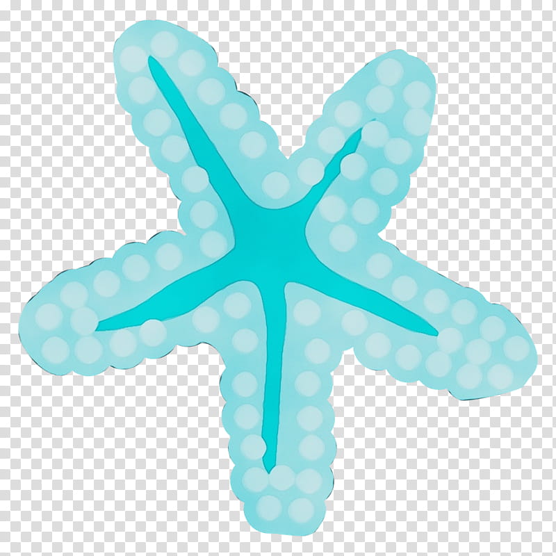 aqua turquoise starfish turquoise symbol, Watercolor, Paint, Wet Ink transparent background PNG clipart