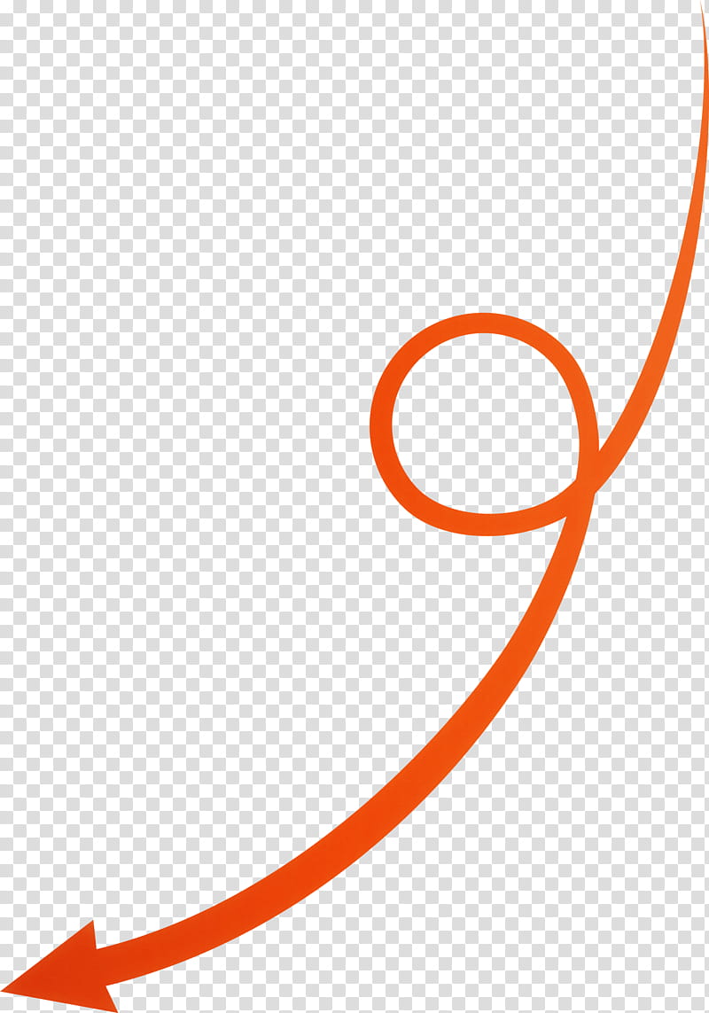 Curved Arrow, Orange, Line transparent background PNG clipart