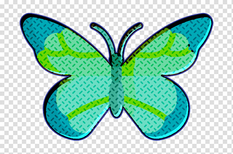 Butterfly icon Insects icon Entomology icon, Brushfooted Butterflies, Monarch Butterfly, Moth, Green, Symmetry, Line transparent background PNG clipart