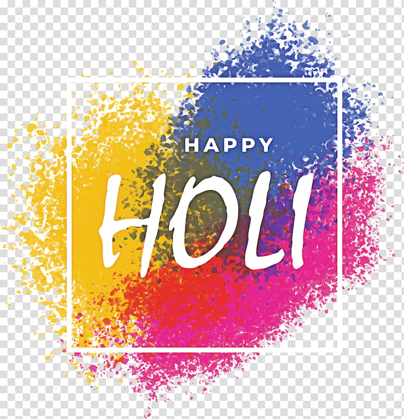 happy holi, Text, Yellow, Line, Logo transparent background PNG clipart