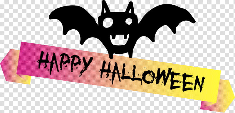 Happy Halloween Banner, Logo, Character, Meter, Cartoon, Batm, Science, Character Created By transparent background PNG clipart