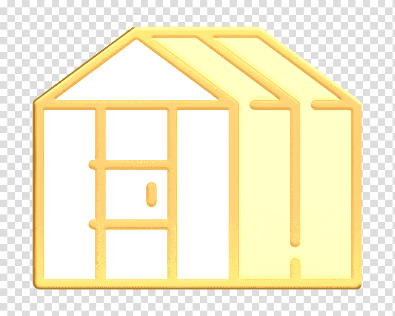 Greenhouse icon Linear Color Farming Elements icon, Daylighting, Yellow, Meter, M Shed, Structurem, Geometry transparent background PNG clipart