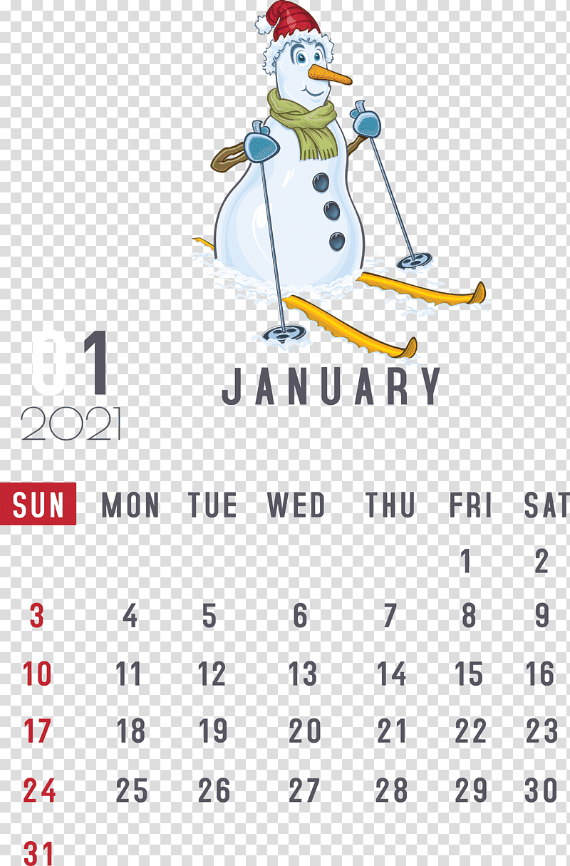 January 2021 Printable Calendar January Calendar, 2021 calendar, Calendar System, Cartoon, Online Calendar, Logo, Month transparent background PNG clipart