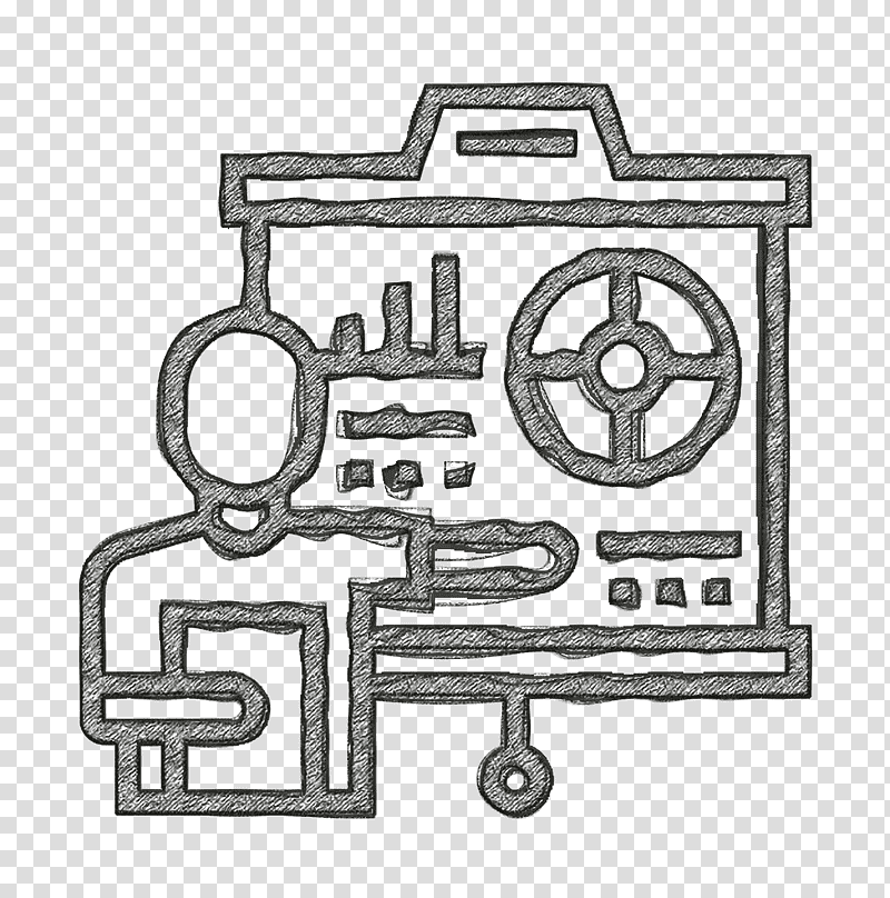 Teacher icon Presentation icon Business icon, Metal, Machine, Black And White
, Meter, Line, Household Hardware transparent background PNG clipart
