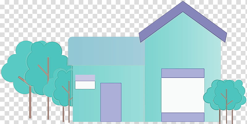 blue turquoise aqua teal line, House, Home, Watercolor, Paint, Wet Ink, Architecture, Real Estate transparent background PNG clipart