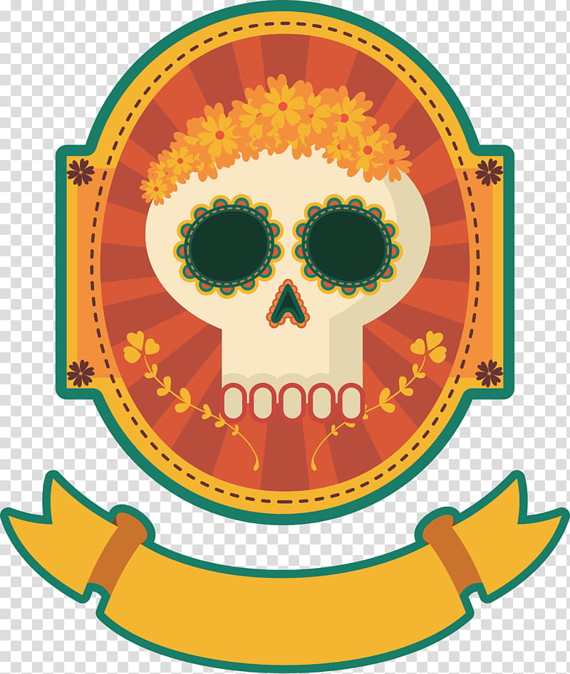 Mexican Elements, Flat Design, Day Of The Dead, Logo, Text, Calavera transparent background PNG clipart