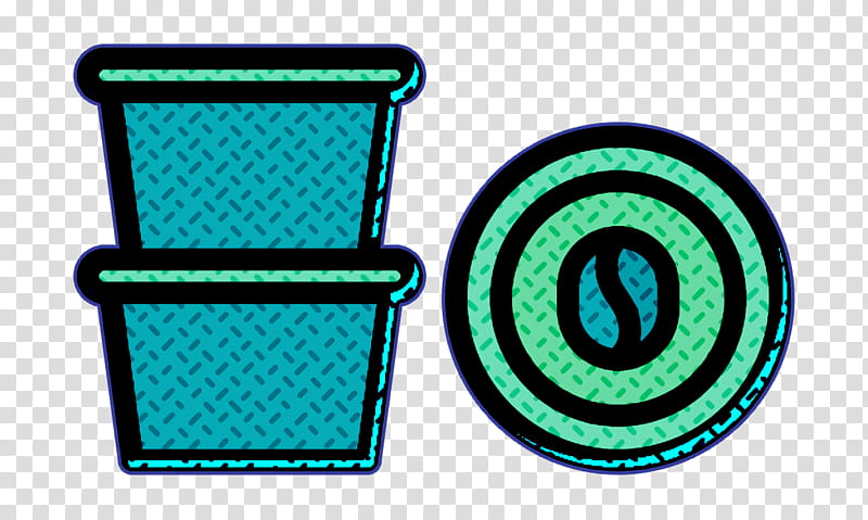 Coffee icon Coffee capsule icon, Turquoise, Aqua transparent background PNG clipart