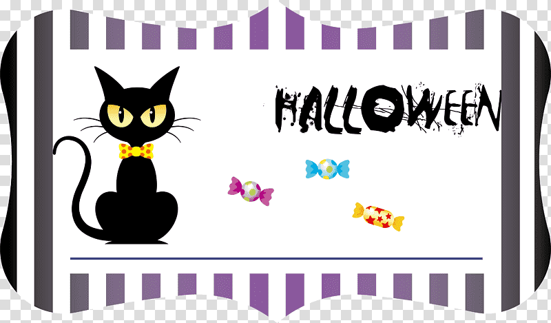 Happy Halloween Halloween, Halloween , Cat, Whiskers, Meter, Logo, Cartoon transparent background PNG clipart