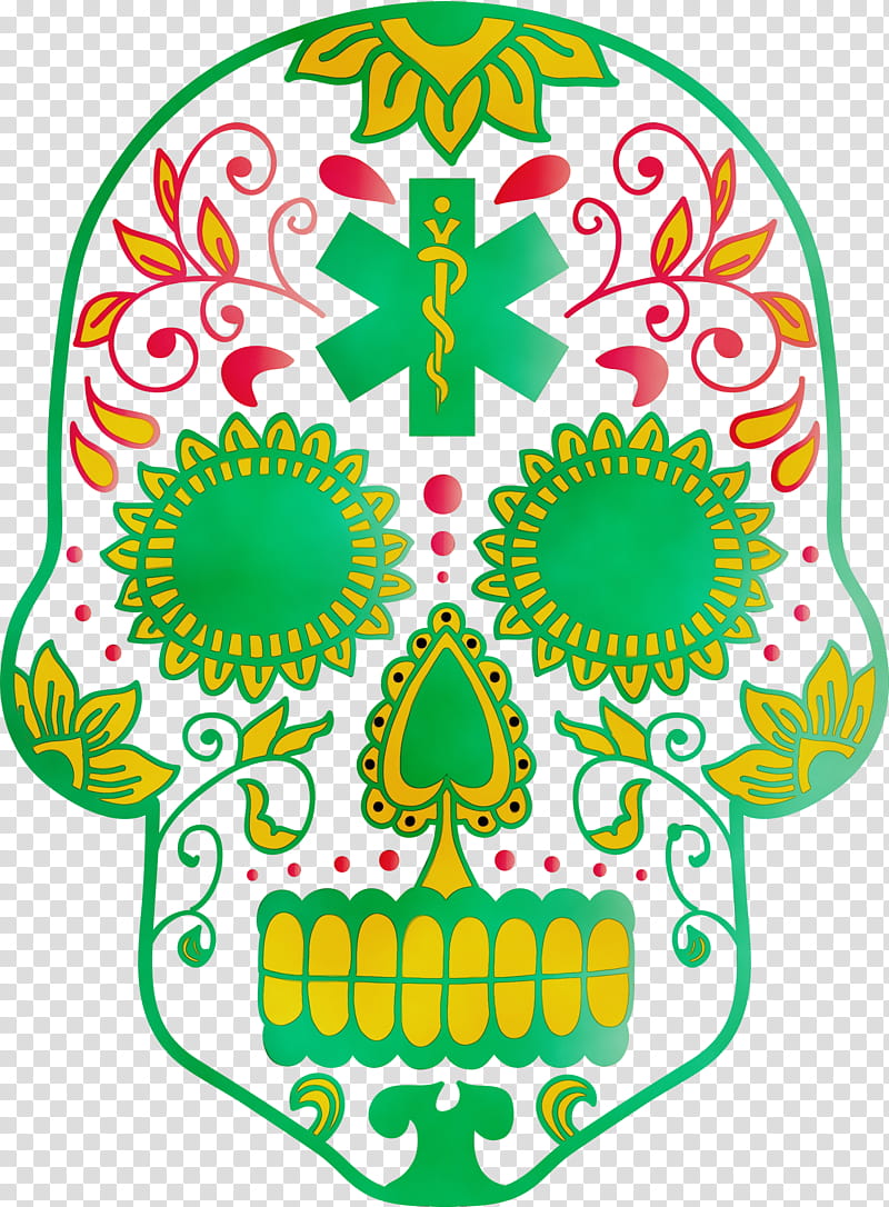 visual arts silhouette printmaking day of the dead cricut, Sugar Skull, Watercolor, Paint, Wet Ink transparent background PNG clipart