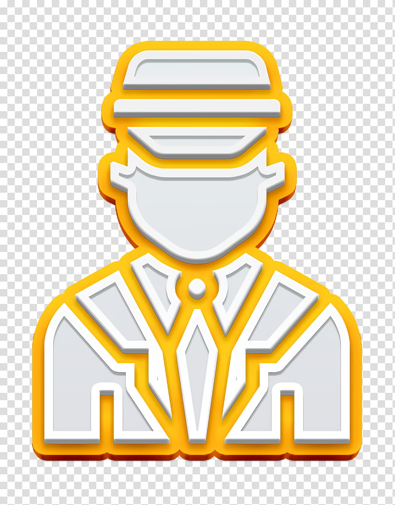 Chauffeur icon Jobs and Occupations icon, Yellow, Logo, Sticker transparent background PNG clipart