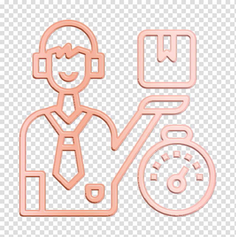 Shipping icon Stopwatch icon Delivery man icon, Sticker transparent background PNG clipart