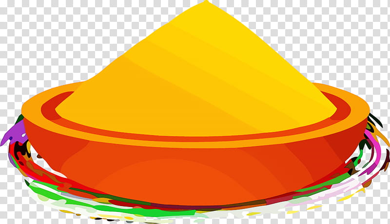 happy Holi holi colorful, Festival, Yellow, Orange, Costume Hat, Cone transparent background PNG clipart