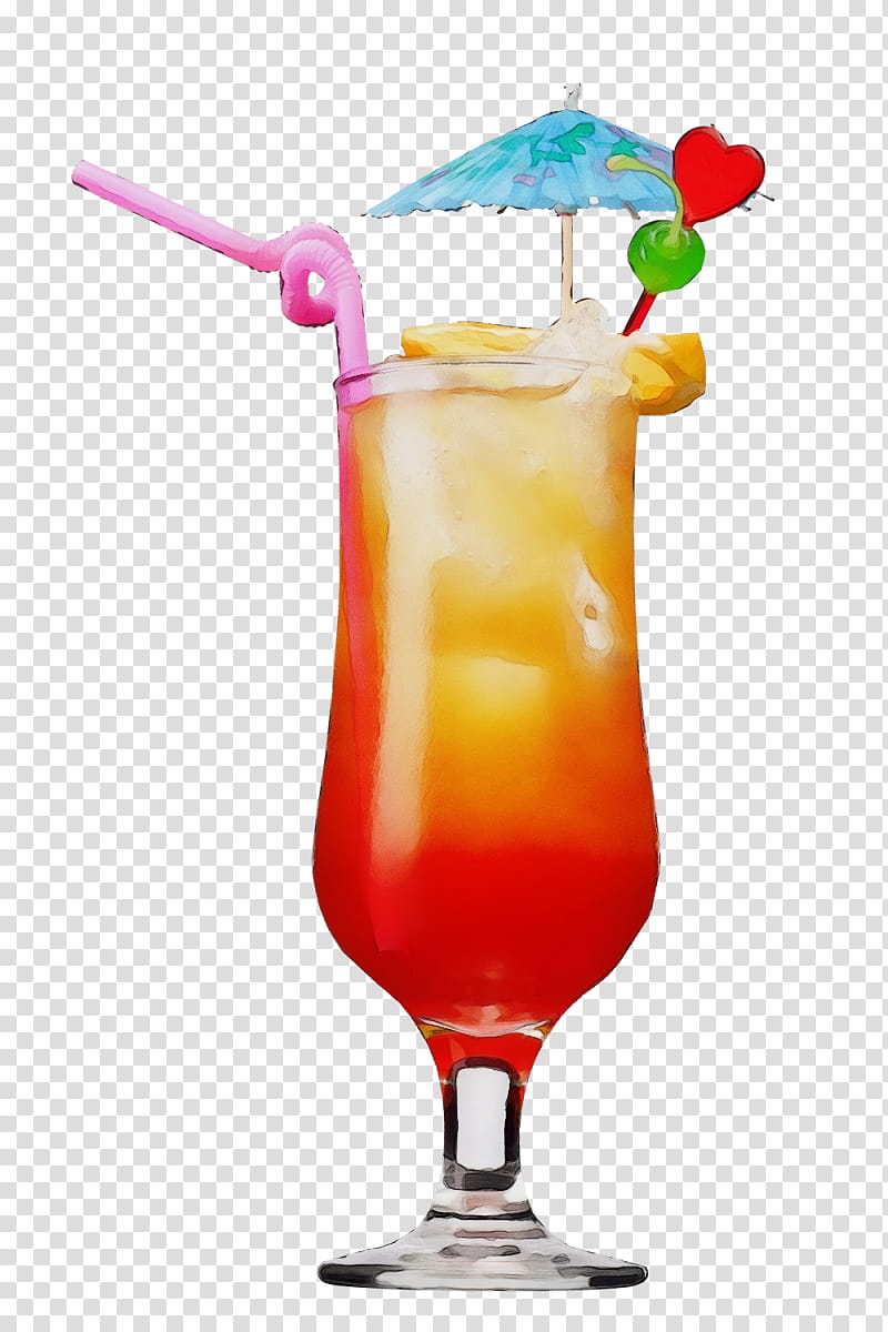 bay breeze cocktail garnish piña colada long island iced tea harvey wallbanger, Watercolor, Paint, Wet Ink, Sea Breeze, Mixed Drink, Nonalcoholic Drink transparent background PNG clipart