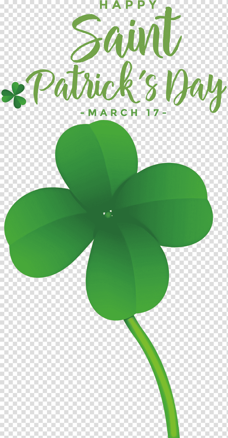 St Patricks Day Saint Patrick Happy Patricks Day, Leaf, Plant Stem, Flower, Petal, Shamrock, Green transparent background PNG clipart