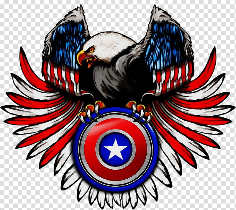 bald eagle eagle american eagle super hero shield usa flag wings t-shirt t-shirt shield, Watercolor, Paint, Wet Ink, Tshirt, Round Shield, Decal, Eagle Feather Law transparent background PNG clipart