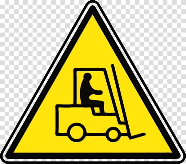 Warning sign, Watercolor, Paint, Wet Ink, Forklift, Komatsu Limited, Truck, Traffic Sign transparent background PNG clipart