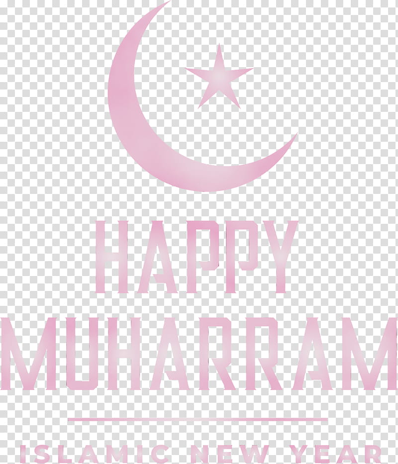 text pink logo font, Muharram, Happy Muharram, Watercolor, Paint, Wet Ink transparent background PNG clipart
