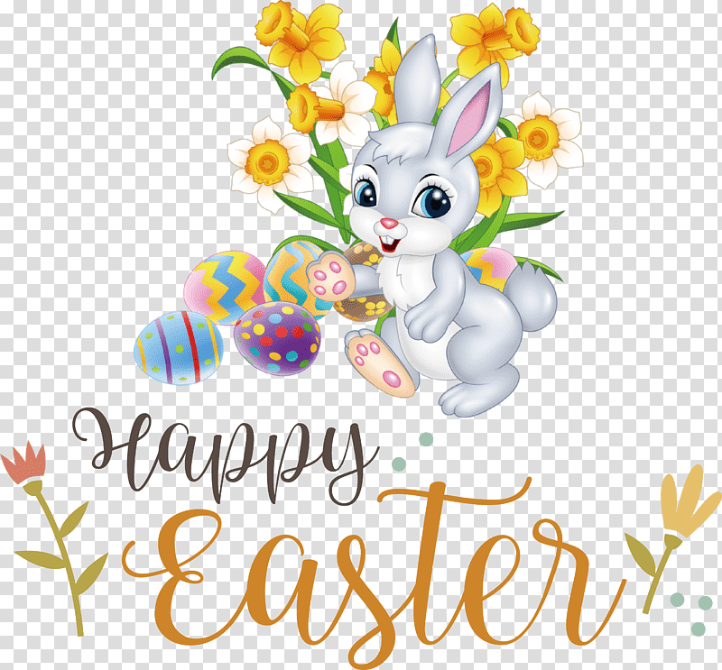 Happy Easter Day Easter Day Blessing easter bunny, Cute Easter, Cartoon, Painting, Drawing, Poster transparent background PNG clipart