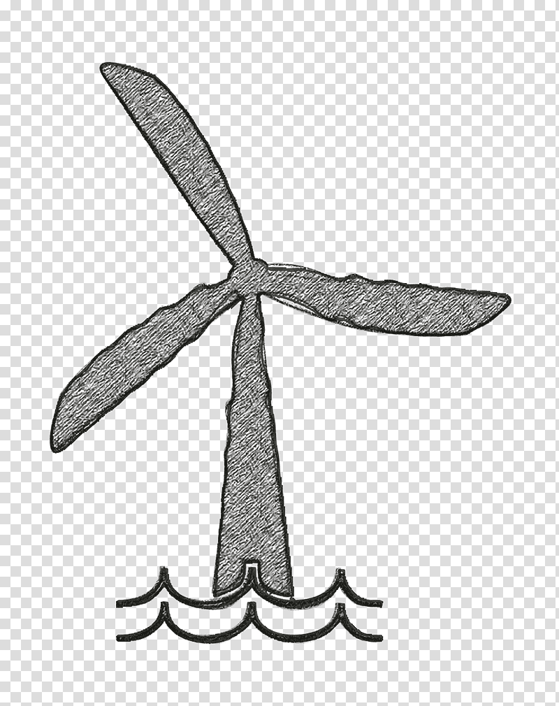 icon Wind mill icon Science and technology icon, Air Icon, Black And White
, Cold Weapon, Line, Tree, Geometry transparent background PNG clipart