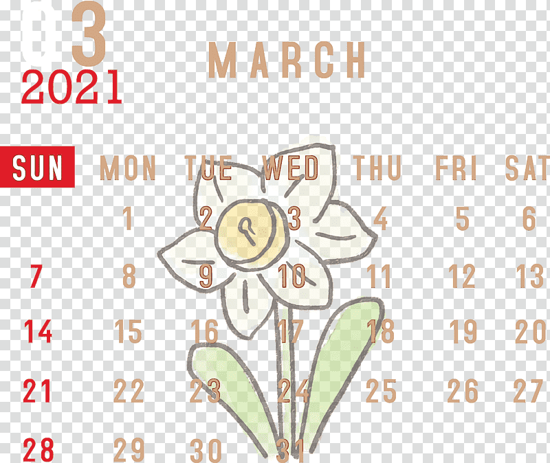 Floral design, March 2021 Printable Calendar, 2021 calendar, March Calendar, Watercolor, Paint, Wet Ink transparent background PNG clipart