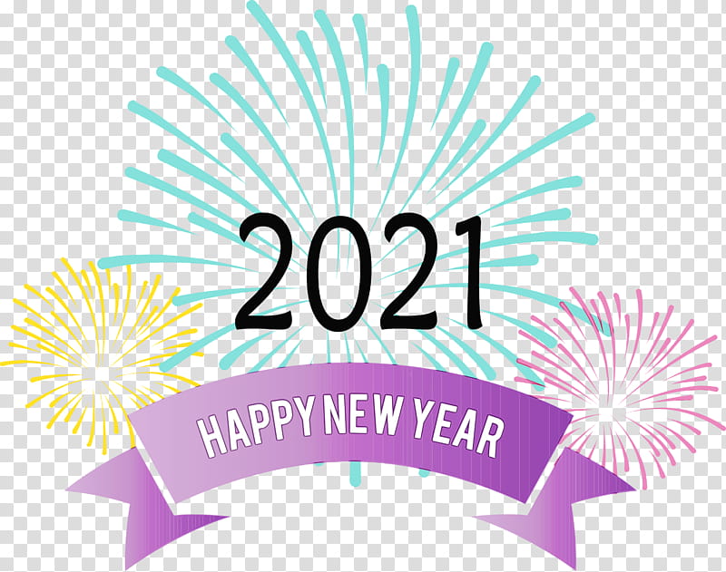 New Year, Happy New Year 2021, 2021 Happy New Year, Watercolor, Paint, Wet Ink, Logo, Text transparent background PNG clipart