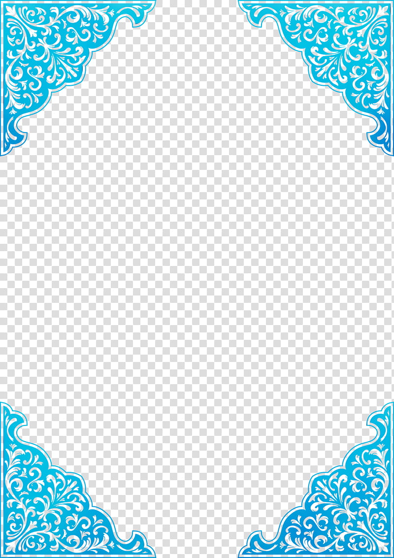 aqua turquoise teal pattern, Corner Frame, Watercolor, Paint, Wet Ink transparent background PNG clipart