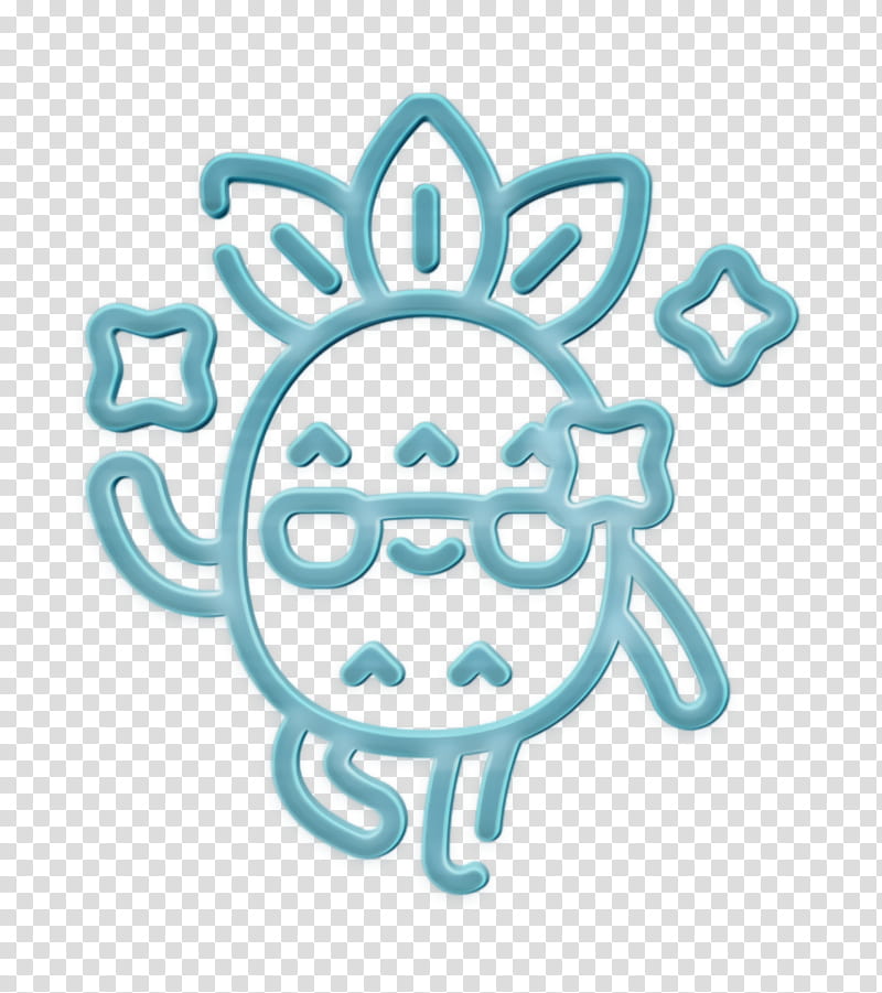 Cool icon Pineapple Character icon, Turquoise, Logo, Symbol transparent background PNG clipart