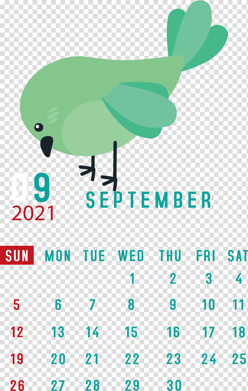 September 2021 Printable Calendar September 2021 Calendar, Logo, Meter, Green, Diagram, Beak, Leaf transparent background PNG clipart