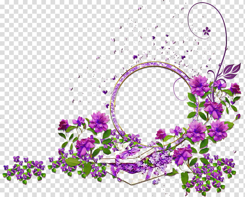 flower circle frame floral circle frame, Purple, Lavender, Lilac, Violet, Plant, Frame transparent background PNG clipart