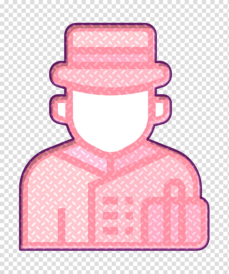 Jobs and Occupations icon Staff icon Bellboy icon, Pink, Headgear transparent background PNG clipart