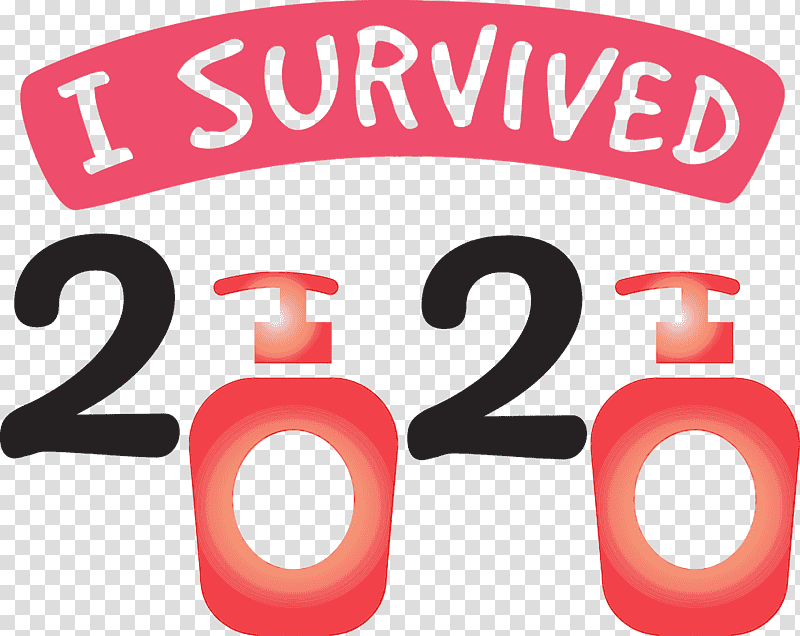 2020 hello 2021 sticker coronavirus disease 2019 font, I Survived, Watercolor, Paint, Wet Ink transparent background PNG clipart