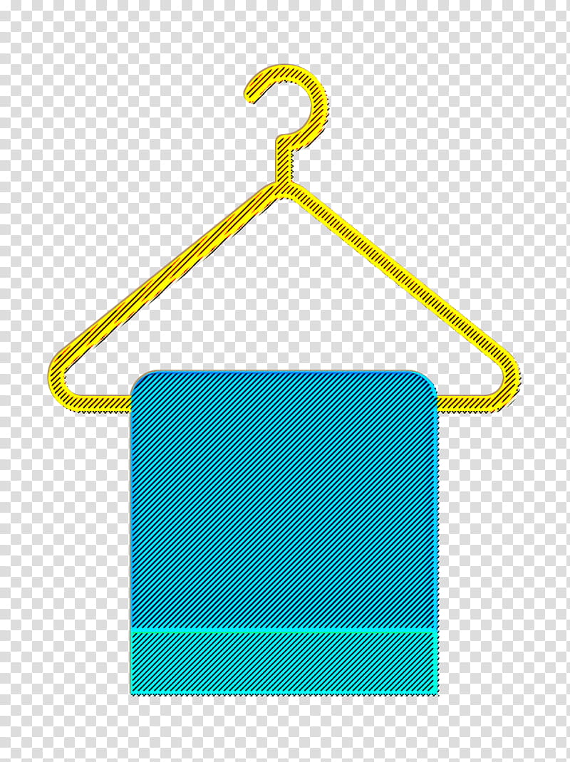 Towel icon Cleaning icon Hanger icon, Turquoise, Clothes Hanger transparent background PNG clipart