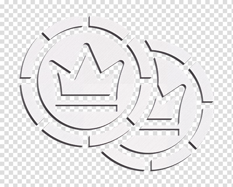 Tokens icon Game Elements icon Casino icon, Emblem, Symbol, Logo, Circle, Blackandwhite transparent background PNG clipart