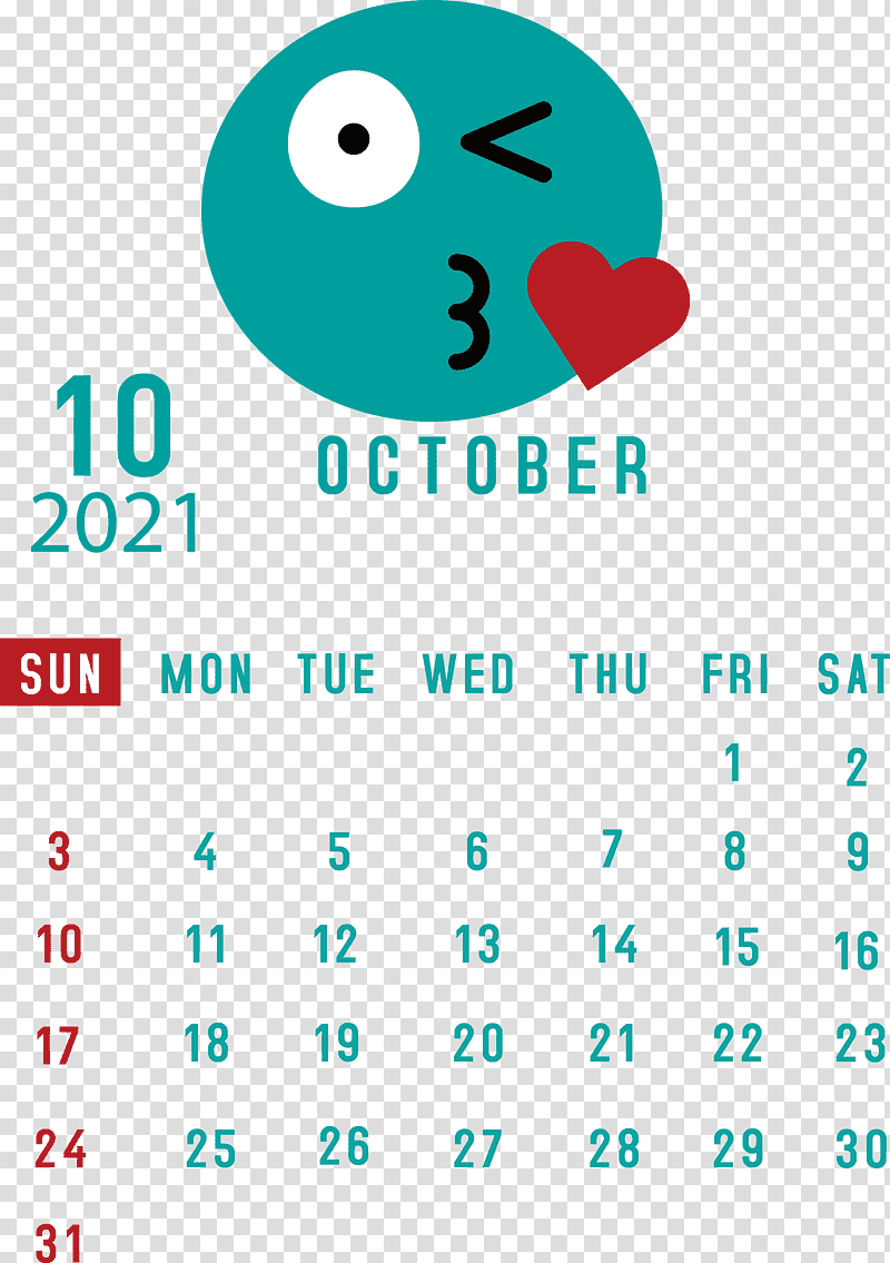 October 2021 Printable Calendar October 2021 Calendar, Htc Hero, Logo, Diagram, Aqua M, Green, Meter transparent background PNG clipart