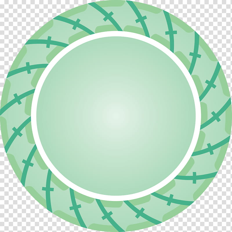 Circle Frame, Green, Dishware, Aqua, Plate, Teal, Tableware, Oval transparent background PNG clipart