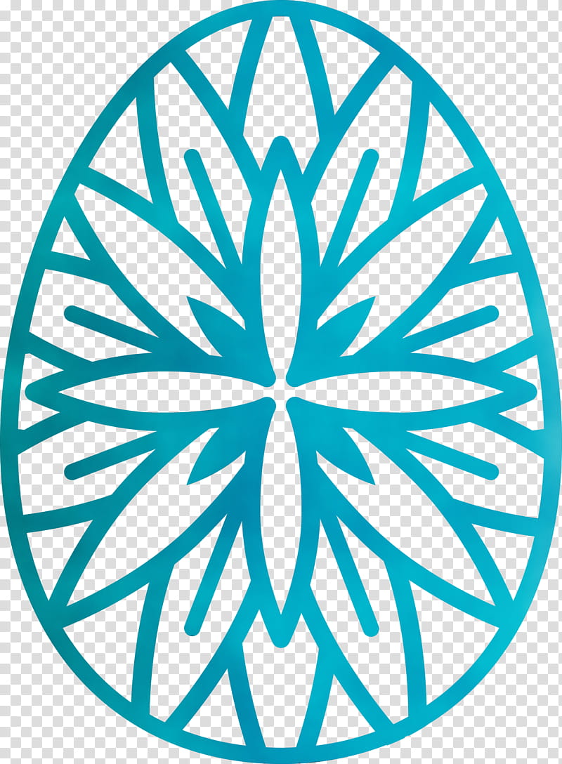 turquoise aqua teal leaf pattern, Easter Floral Egg, Easter Day, Watercolor, Paint, Wet Ink, Line Art, Circle transparent background PNG clipart