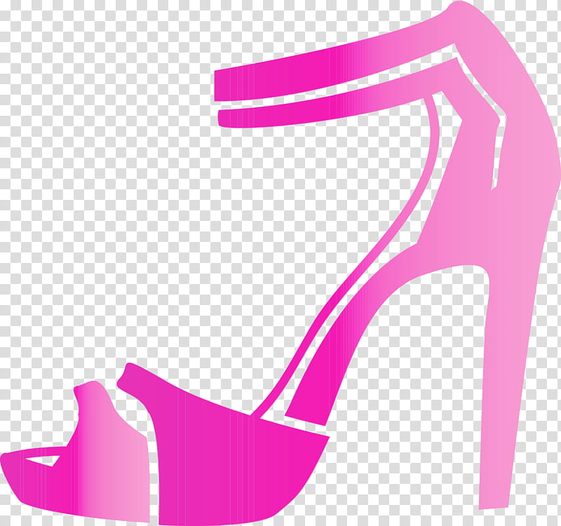 footwear high heels pink magenta shoe, Watercolor, Paint, Wet Ink, Basic Pump, Sandal transparent background PNG clipart