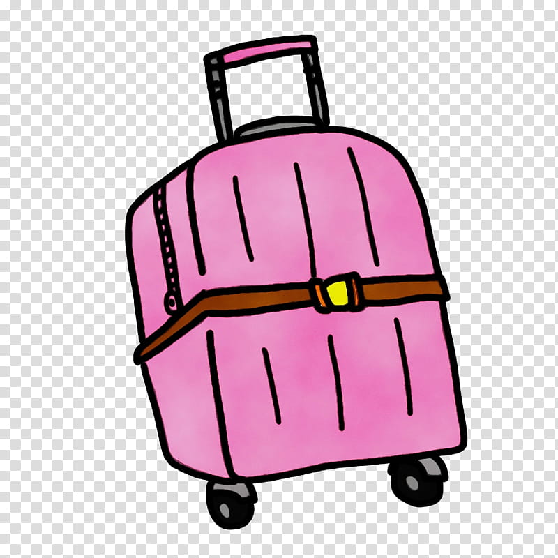 bag hand luggage pink m baggage meter, Travel, Travel Elements, Watercolor, Paint, Wet Ink transparent background PNG clipart