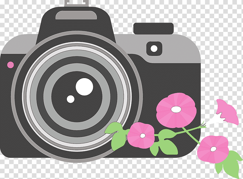 Camera Lens, Flower, Watercolor, Paint, Wet Ink, Mirrorless Interchangeablelens Camera, Digital Camera transparent background PNG clipart