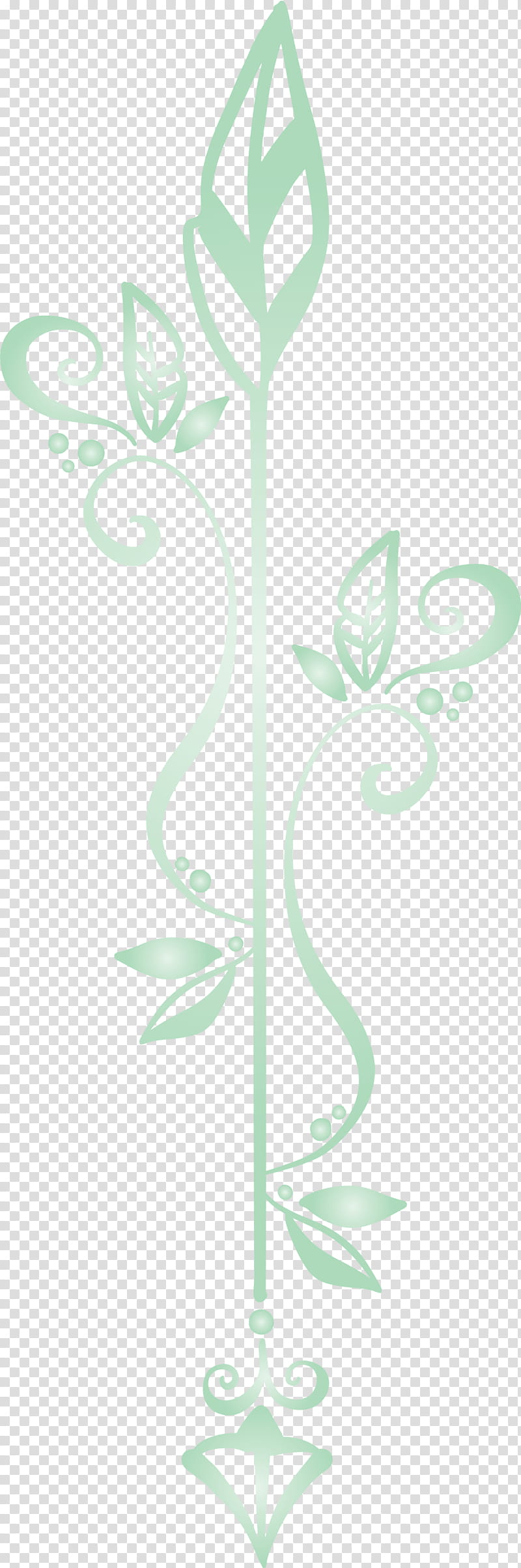 Boho Arrow Cute Arrow Hand drawn Arrow, Plant Stem, Leaf, Flower, Green, Meter, Line, Plants transparent background PNG clipart
