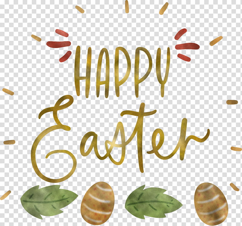 Easter Day Easter Sunday Happy Easter, Text, Leaf, Plant transparent background PNG clipart