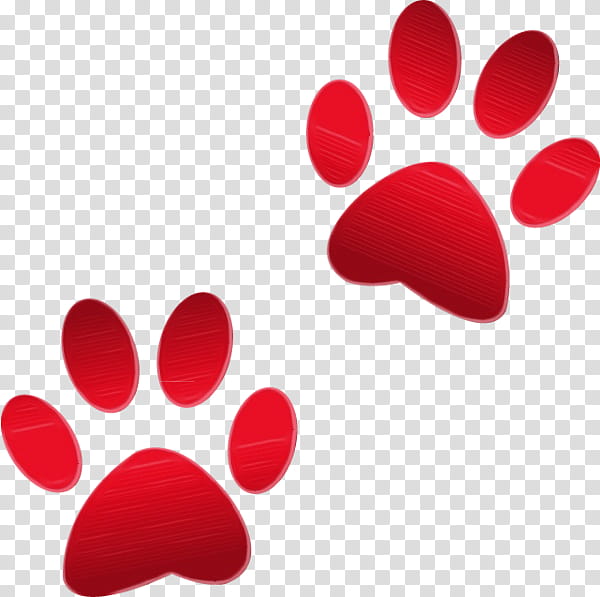 Dog And Cat, Paw, Printing, Cougar, Tiger, Red, Footprint, Heart transparent background PNG clipart